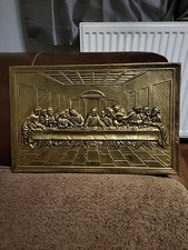 Embossed Brass Plaque Last Supper Jesus Christ Wall Hanging Religious Art