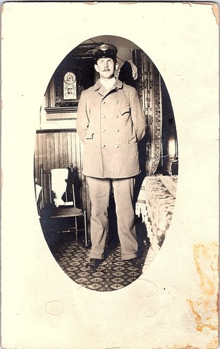 Rppc postcard fireman portrait - postcard,