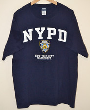 Vtg NYPD New York City Police Dept 2001 Navy Blue T-Shirt Mens Size Large