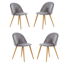 Set of 4 Modern Velvet Dining