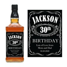 PERSONALISED NAME JD LABEL BLACK WHISKEY BOTTLE  BIRTHDAY BOURBON