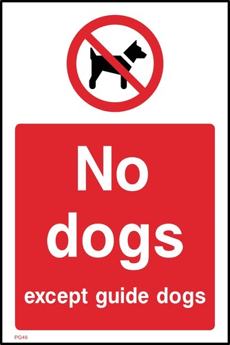 Dogs expect guide sign - no,