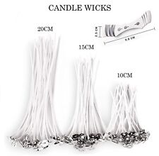PRE WAXED CANDLE WICKS WITH SUSTAINERS LONG TABBED FOR CANDLE MAKING CRAFT
