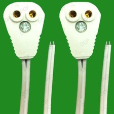 6x T5 Fluorescent & LED Tube Lamp Holder Socket Fittings, 58cm Cables (G5 Base)