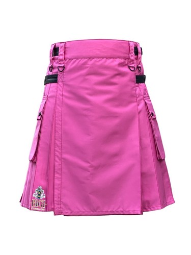 Men utility kilt with pink - utility,