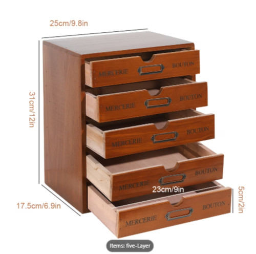 1pc retro five drawer wooden - retro,