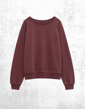 Women’s HUSH Sweatshirt Long Sleeve Cotton Crew Neck Chocolate Brown