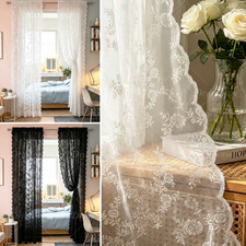 2 Panels Voile Curtains Lace