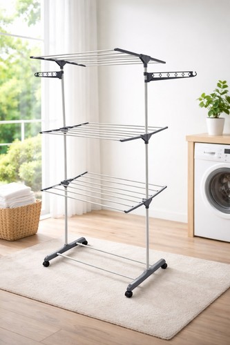 Tier foldable clothes airer - clothes,