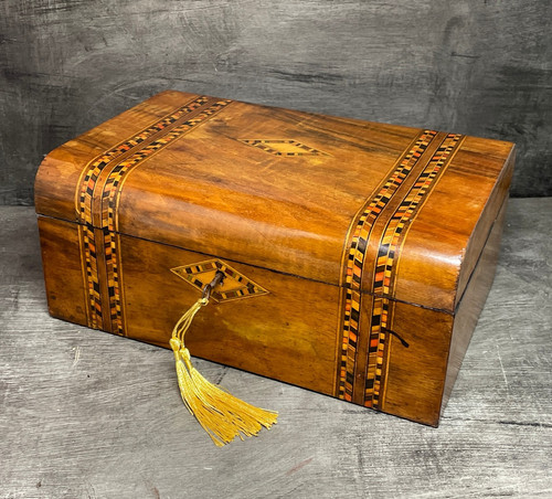 Antique walnut tunbridge ware - antique,