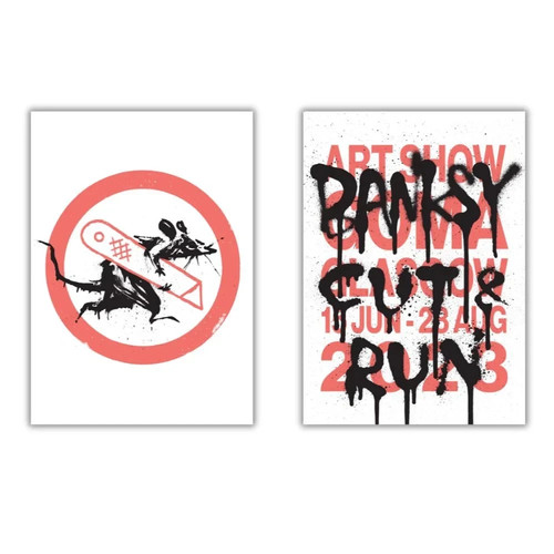 Banksy cut run poster - banksy, set
