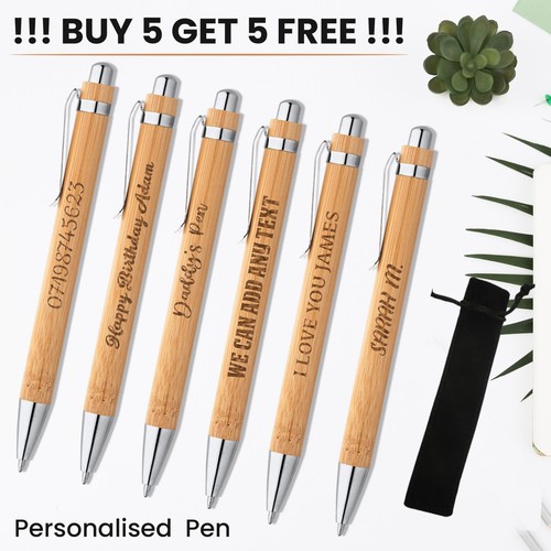 Personalised bamboo pen laser - bamboo,