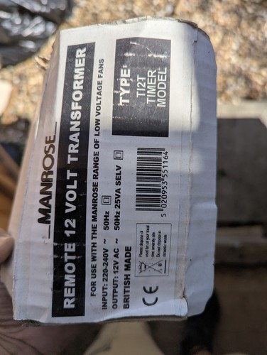 Manrose t12t timer - manrose, transformer
