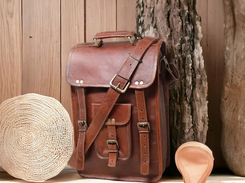 Vintage goat leather genuine - leather,