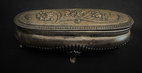 Antique silver plated oval - plated,