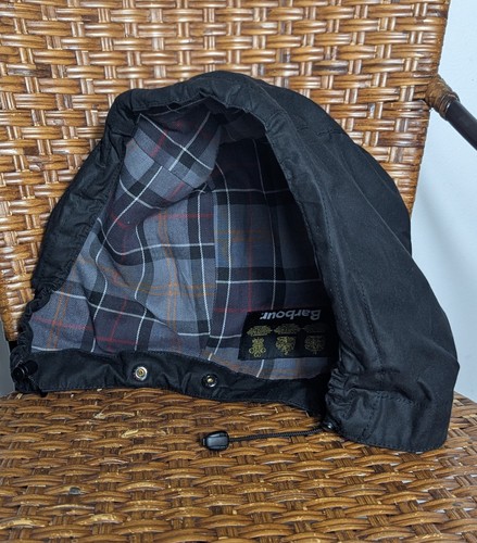 Barbour black wax hood tartan - barbour,