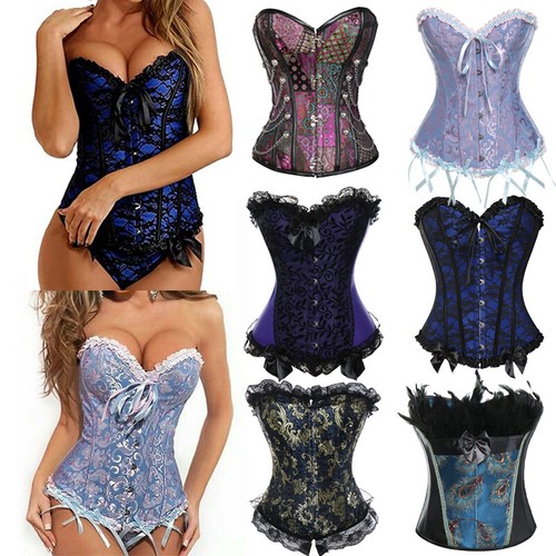 Purple overbust boned corset - purple,