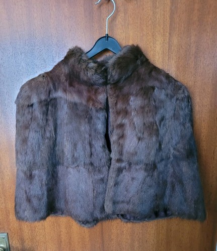 Ladies brown rabbit fur - brown, shrug
