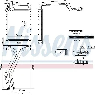 Heater core brazed cooling - core,