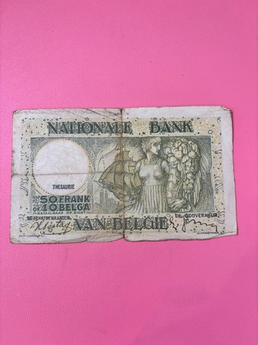 Vintage 1938 belgium francs - vintage, 50