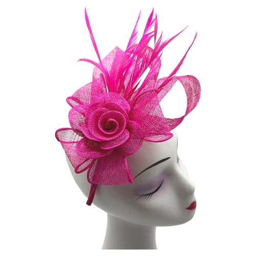 Fuchsia fascinator evening - &,
