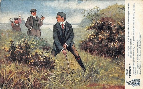 Postcard comic golf theme - comic,