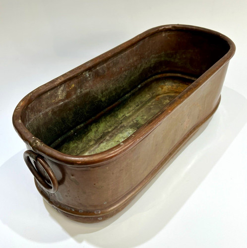 Antique french copper planter - antique,