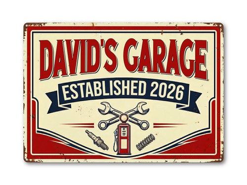 Personalised vintage garage - personalised,