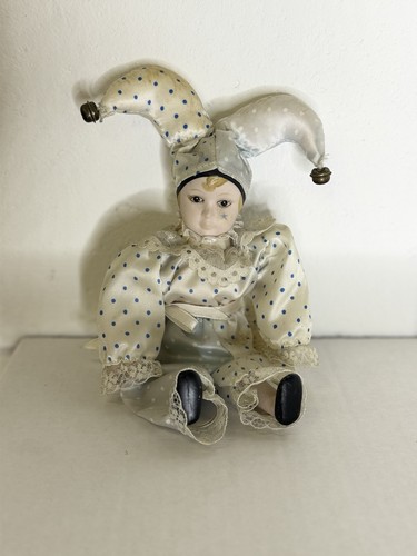 Vintage porcelain jester - vintage, doll