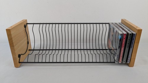 Wood black metal wire cd - &,