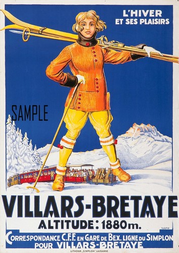 Vintage ski resort travel - vintage,