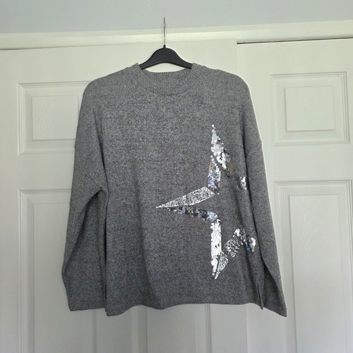 Grey sequin star jumper - grey,