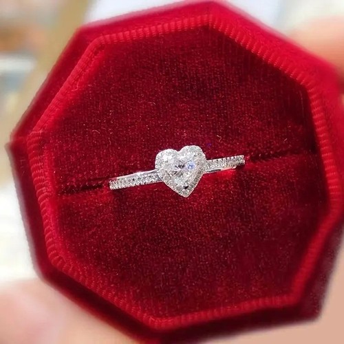 Heart ring silver - silver, tone