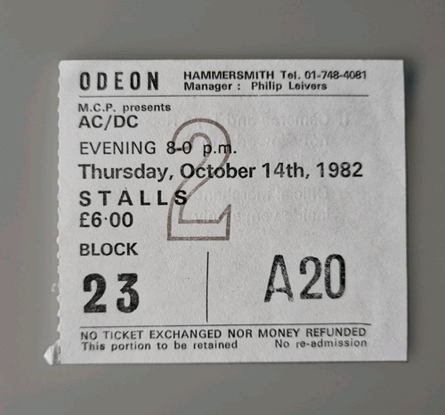 Used concert ticket - ac/dc,