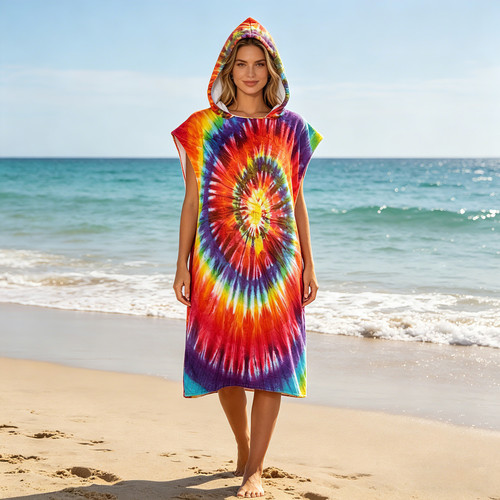 Tie dye hooded beach - dye,