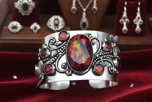 Ammolite handmade cuff - ammolite,