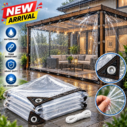 Heavy duty clear tarpaulin - clear,