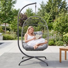Hanging rattan egg chair - hanging,