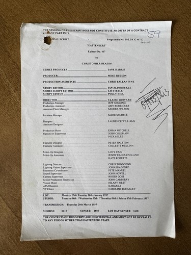 Bbc eastenders script - eastenders, page