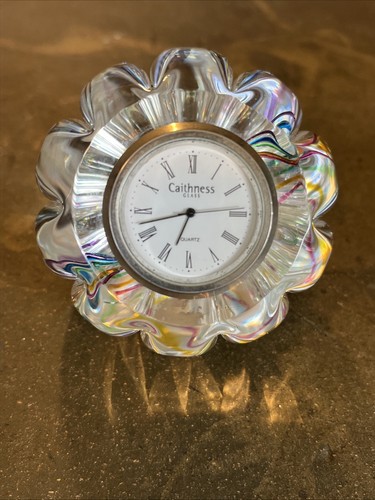 Caithness art glass - art, clock