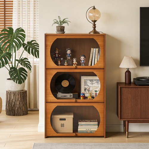 Wide tier wooden bookcase - 3,