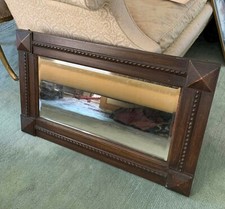 Antique oak over mantle - over, mirror