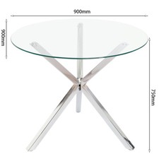 Round dining table tempered - round,