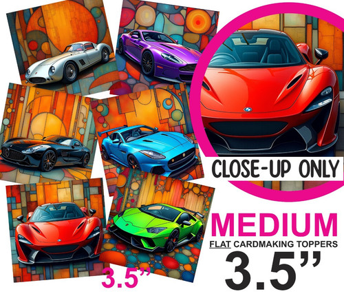 Sports car card - card, toppers