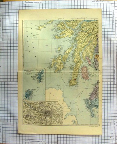 Original old antique print map - original,
