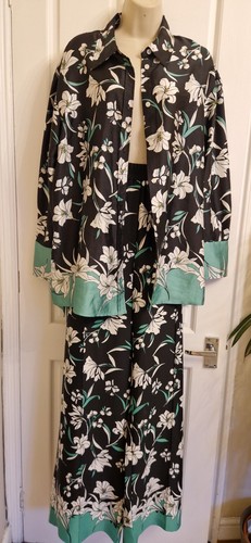 Black green floral - m&s, satin