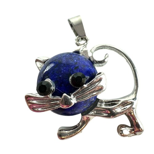 Silver tone lapis - tone,