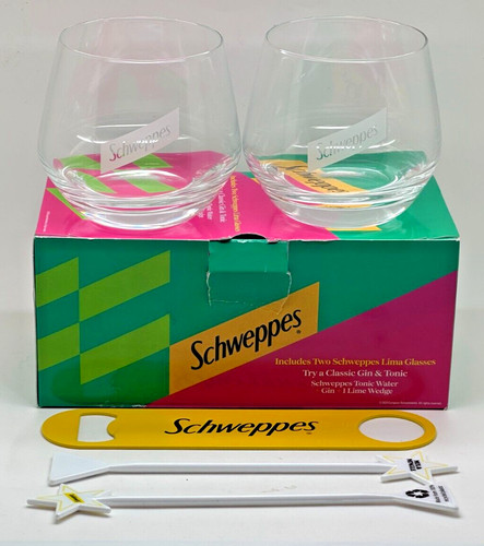 Pair schweppes glasses - pair,