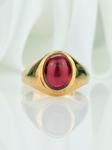 Vintage 9ct cabochon ruby - cabochon,