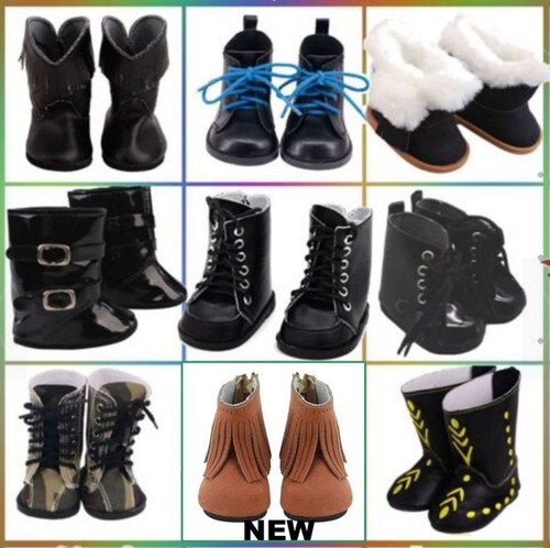 Doll shoes black boots - doll,